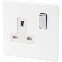 Varilight XDQ4WS 13A Socket Steel 1 Gang Premium White