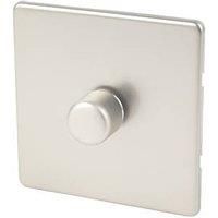 Varilight Screwless LED V-Pro Urban 1 Gang Rotary Dimmer Switch Satin