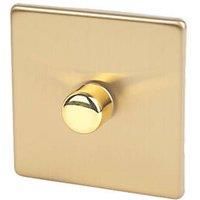 Varilight Screwless LED V-Pro 1 Gang Rotary Dimmer Switch Brushed Brass