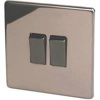 Varilight 10A 2 way Bronze effect Double Light Switch