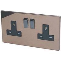 Varilight 13A Double Switched Socket