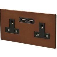Varilight 13A Mocha USB socket