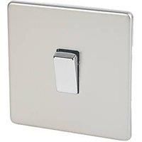 Varilight XDN7S Screwless Satin Chrome 1 Gang Intermediate Rocker Light Switch