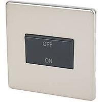 Varilight 10A 1 way Satin silver effect Single Fan isolator Switch