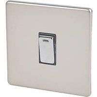 Varilight XDN20NDS Screwless Satin Chrome 1 Gang 20A DP Switch + Neon Indicator