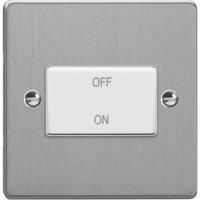 Varilight 10A 1-Gang 3-Pole Fan Isolator Switch Brushed Steel (421YT)
