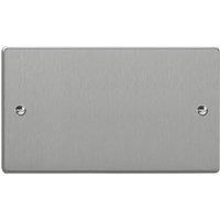 Varilight 2-Gang Blanking Plate Brushed Steel (496YT)