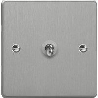 Varilight 10A 1-Gang 2-Way Light Switch Brushed Steel with Colour-Matched Inserts (285YT)