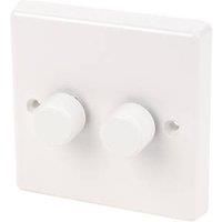 Varilight JQP252W V-Pro White 2 Gang LED Trailing Edge Dimmer Switch 1 or 2 Way