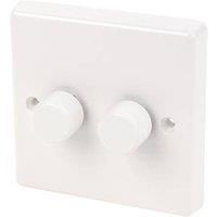Varilight V-Plus 2 Gang 2-Way 400W Halogen/CFL Dimmer Switch TQP402W - White