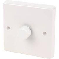 White Square Plate 1G Single Rotary Dimmer Switch 1 way 250w