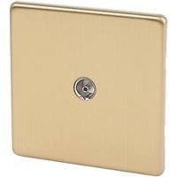 Varilight XDB8S Screwless Brushed Brass 1 Gang Co-Axial TV Socket