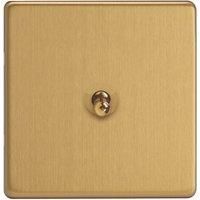 Varilight - 1G 1 or 2W 10A Classic Toggle Switch Dimension Screwless Brushed Brass - XDBT1S