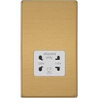 Varilight Dual Voltage Shaver Socket 230V/115V - Brushed Brass