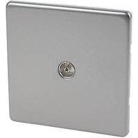 Varilight 1-Gang TV Plug Socket, Co-Axial Pewter XDR8S