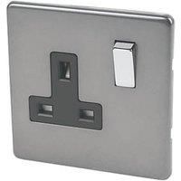 Varilight 13A Grey Single Switched Socket