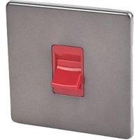 Varilight 45A 1 way Matt grey Single Cooker Switch