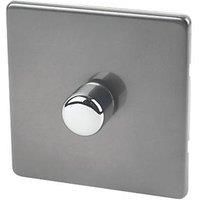 Varilight 2 way Single Slate grey Dimmer switch