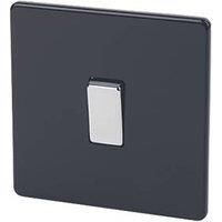 Varilight 10A 3 way Jet black Single Intermediate switch