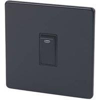 Varilight 20AX 1-Gang DP Control Switch Jet Black with Neon with Colour-Matched Inserts (72362)