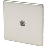 Varilight 1-Gang Coaxial TV Socket Satin Chrome (14697)