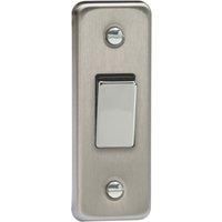 Varilight 1 Gang 10 Amp 1 or 2 Way Rocker Architrave Switch Matt Chrome