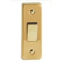 Varilight XVA1D Architrave Victorian Brass 1 Gang 2 Way Rocker Switch 87mmx32mm