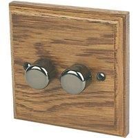 Varilight 2-Gang 2-Way LED Dimmer Switch Medium Oak (1773H)