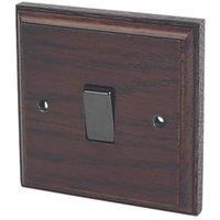 Varilight 10AX 1-Gang 2-Way Light Switch Dark Oak (7688H)