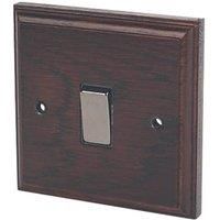 Varilight 20AX 1-Gang DP Control Switch Dark Oak with Black Inserts (8625H)