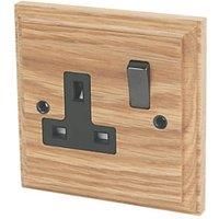 Varilight 13A Brown Single Switched Socket