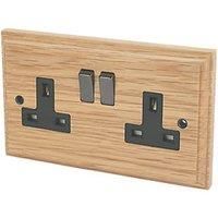 Varilight 13A Brown Double Switched Socket