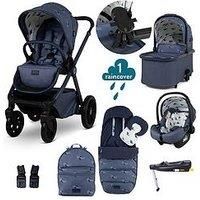 COSATTO Giggle 4 - Travel System Bundle, Birth to 25kg, Pram, Pushchair, Carrycot & i-Size Group 0+ Infant Carrier Car Seat & Base, Footmuff, Backpack, Free Raincover & Phone Holder (Skylark)