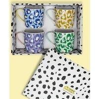 Eleanor Bowmer Pastel Leopard Set Of 4 Mugs
