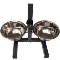 Stainless Steel Double Pet Bowl With Stand