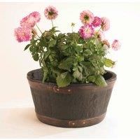 Sankey from Strata GN653 49cm Oakwood Barrel Planter, Natural Oak, 49x49x24.5 cm