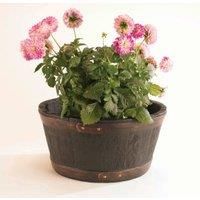 Sankey from Strata GN653 49cm Oakwood Barrel Planter, Natural Oak, 49x49x24.5 cm