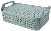 Strata 3x12L Shallow Urban Storage Basket with Lid-SageGreen