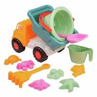 Activo Sand Truck & Accessories Set – 11-Piece Beach Toy Collection with Sea Creature Molds, Pickup Truck, Bucket, Spade, Rake & Water Jug for Creative Outdoor Play, Ideal for Toddlers 18+ Months