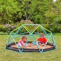 TP Toys 1.9m Metal Climbing Dome & Sandpit - Durable Outdoor Play Equipment for Kids Aged 3+, Versatile Fun with Sand or Ball Pit Base, Sturdy Powder-Coated Steel Frame, Weather-Resistant Design