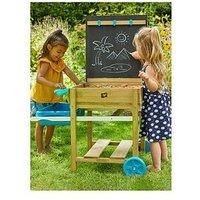 TP Toys 688 Deluxe FSC Sand & Water Blackboard | Storage Shelf | Outdoor & Garden Sensory Play | Outdoor Arts and Crafts Table | Kids Ages 3+, Multicolor, 81 x 64.5 x 112 (h) cm