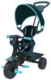 TP 4-in-1 High-Back Wide Wheel Toddler's Trike with Sun Canopy - Midnight Blue