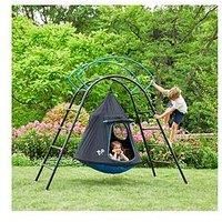 TP TP848 Monkey Bar Climber and UFO Hanging Fort Den, Jungle Gym, Active Outdoor Fun, Ages 3-8, Black