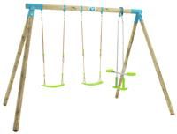TP Wooden Triple Swing Set and Glider