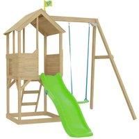 TP Treehouse Wooden Playhouse w/ Swing & Slide