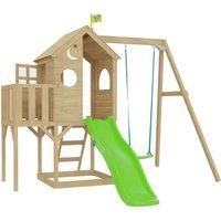 TP Treehouse Wooden Play Tower with Swing, Slide, Balcony and Panel Kit