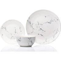 Sabichi Marble 12pc Porcelain White & Grey Dinner Set