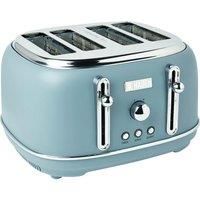 Haden Highclere Toaster - Electric Stainless-Steel Toaster, 685-815W, Four Slice, Blue