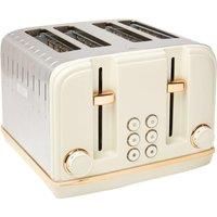 Haden Salcombe Toaster - Electric Stainless-Steel Toaster, 1900-2300W, Four Slice, Cream & Copper - CE05