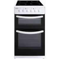 Haden HE50DOMW Freestanding Double Oven with Ceramic Hob, 50cm, White
